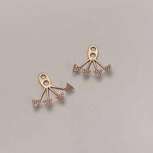 14K ROSE GOLD PAVE NATURAL DIAMOND EAR JACKETS (PAIR)